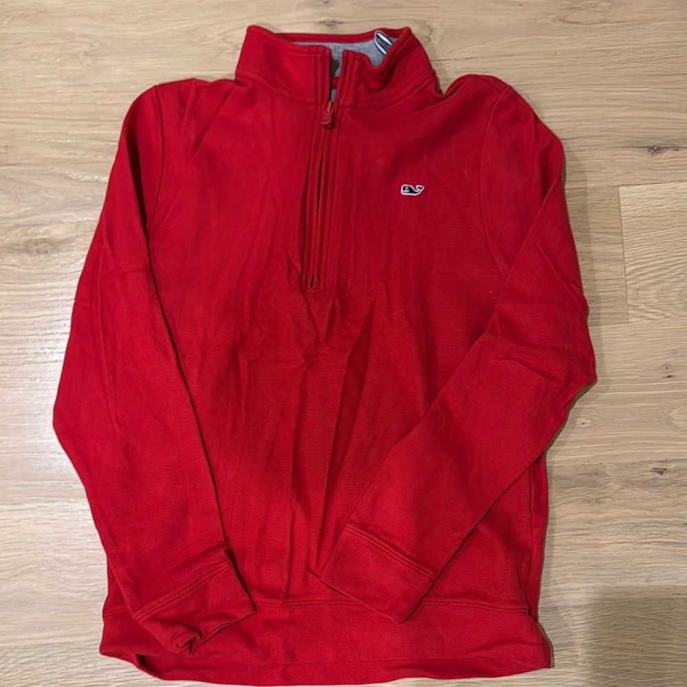 Vineyard Vines Men's Red Quarter-Zip Sweater